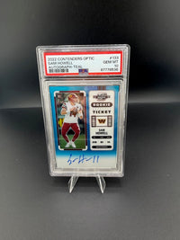 2022 Panini Contenders Optic Rookie Ticket Autograph Teal #133 Sam Howell PSA 10 - front