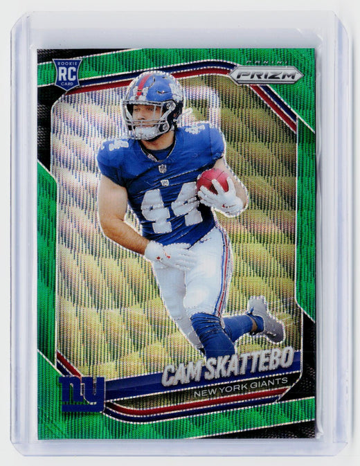 2025 Panini Prizm Football Cam Skattebo Rookie Green Wave Prizm #363 New York Giants - front