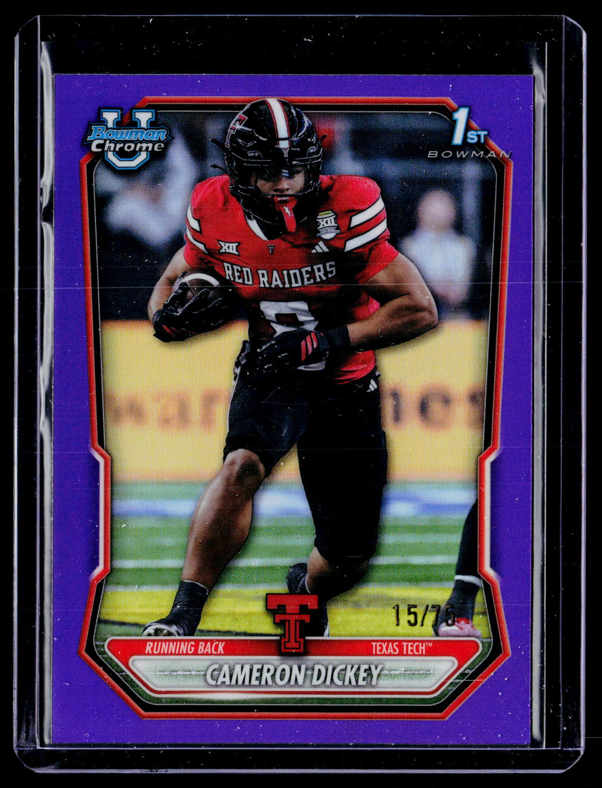 2026 Topps Bowman Chrome University Cameron Dickey 1st Bowman Purple Refractor /75 #BCP-163 - front