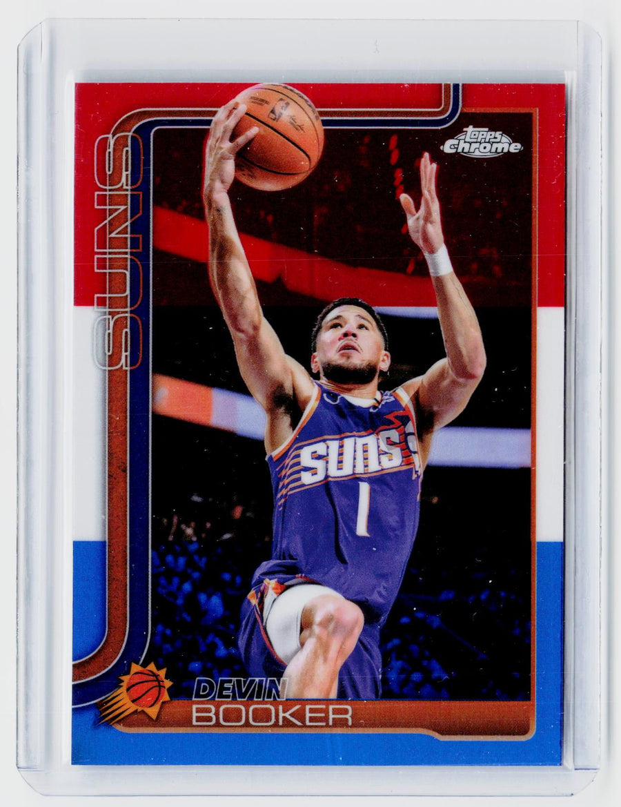 2025 Topps Chrome Basketball Devin Booker #195 Phoenix Suns - front