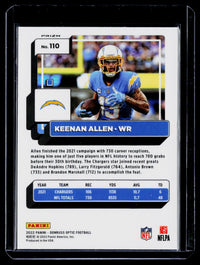 2022 Panini Donruss Optic Football Keenan Allen #110 - back