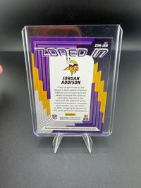 2025 Panini Score Football Jordan Addison Minnesota Vikings Memorabilia Card - back