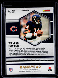 2021 Panini Mosaic Football WALTER PAYTON Green Prizm MAN of the YEAR #261 Bears - back