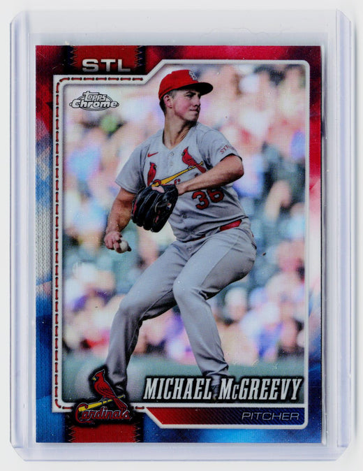 2026 Topps Chrome Michael McGreevy #90 St. Louis Cardinals - front