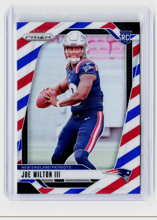 2024 Panini Prizm Football Joe Milton III Red White and Blue Prizm Rookie Card #354 - front