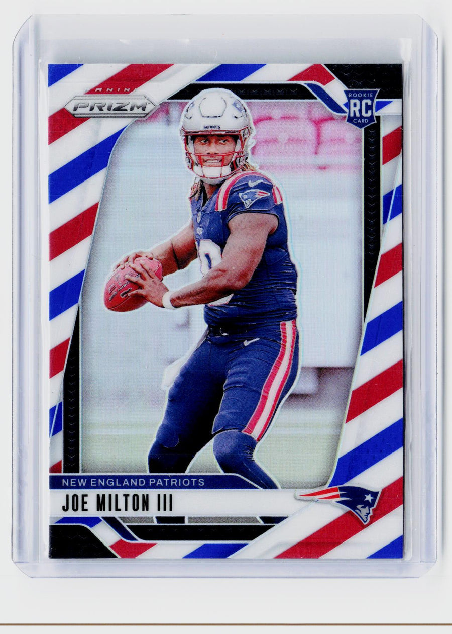 2024 Panini Prizm Football Joe Milton III Red White and Blue Prizm Rookie Card #354 - front