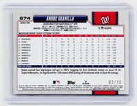 2026 Topps Series Two Andre Granillo RC All-Star Game Variation #674 /10 - back