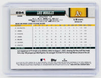 2026 Topps Chrome Refractor Luis Morales RC #294 Oakland Athletics - back