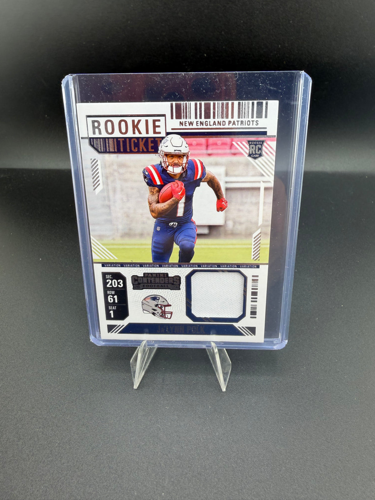 2024 Panini Contenders Rookie Ticket Swatches Variation Ja'Lynn Polk RTS-JPK - front