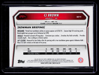 2026 Topps Bowman Chrome U 1st Bowman CJ Brown BCP-9 Arkansas - back