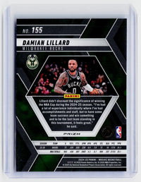 2024-25 Panini Mosaic Basketball Damian Lillard Blue Mosaic #155 Milwaukee Bucks - back