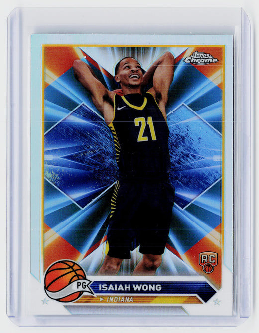 2023-24 Topps Chrome Basketball Isaiah Wong RC Refractor #80 - front