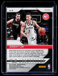 2018-19 Panini Prizm Red White and Blue Prizm Jeremy Lin #8 Atlanta Hawks - back