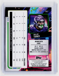 2024 Topps Chrome Football Dallas Turner Orange Refractor Rookie RC #161 /25 - back