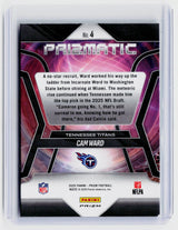 2025 Panini Prizm Football Cam Ward Rookie Green Prizm #4 Tennessee Titans - back