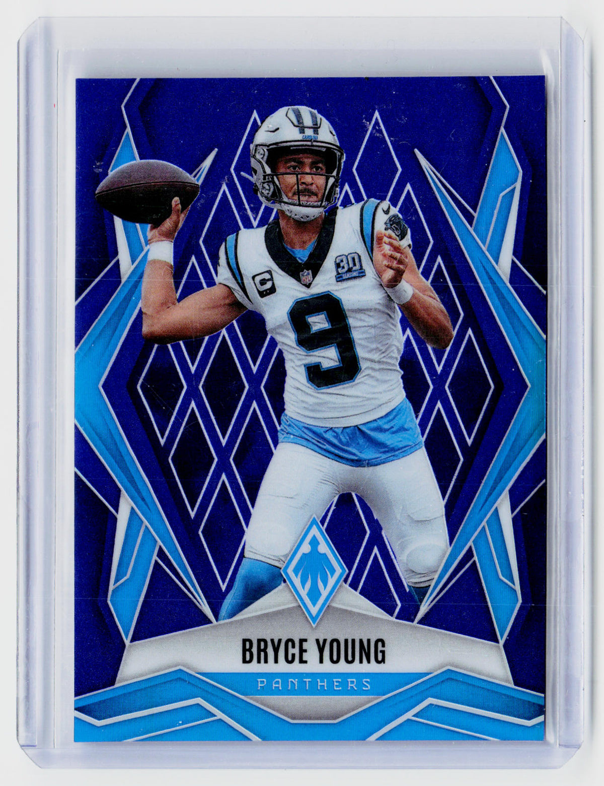 2025 Panini Phoenix Football Bryce Young Blue Prizm #148 /50 - front