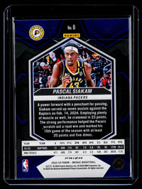 2023-24 Panini Mosaic Basketball Pascal Siakam #6 Indiana Pacers - back