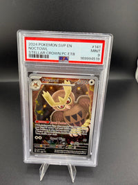 2024 Pokémon Stellar Crown Noctowl #141 Pokémon Center ETB Promo PSA 9 - front