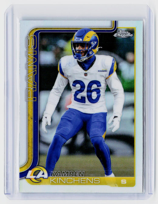 2025 Topps Chrome Football Kamren Kinchens #174 Refractor RC Los Angeles Rams - front