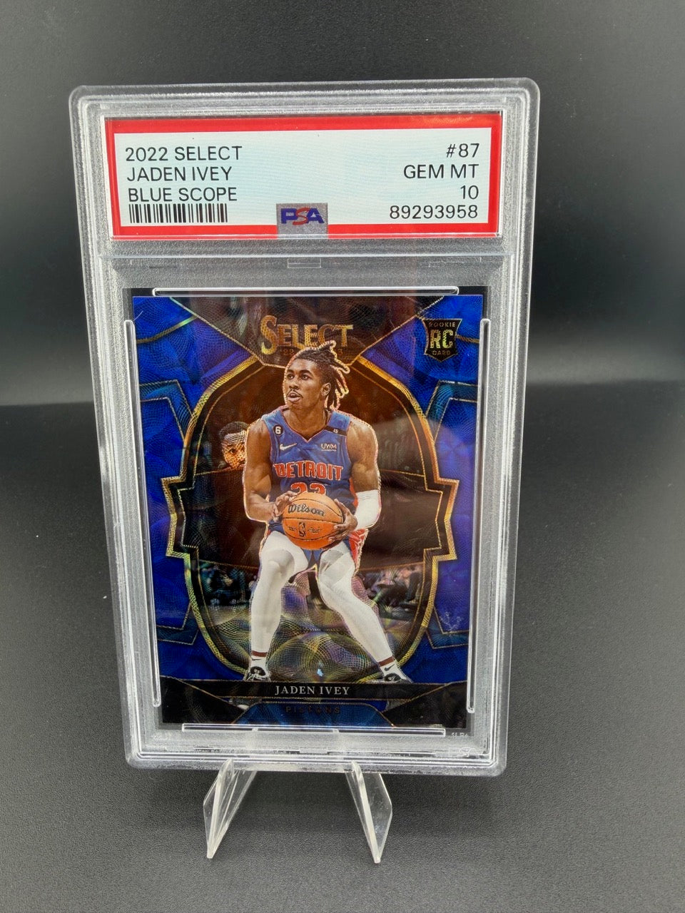 2022-23 Panini Select Blue Scope Jaden Ivey RC #87 PSA 10 /249 - front