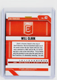 2026 Panini Donruss Elite Baseball Will Clark #42 San Francisco Giants - back