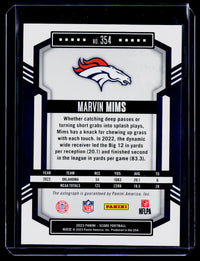 2023 Panini Score Football Rookies Signatures Marvin Mims RC Auto #354 - back