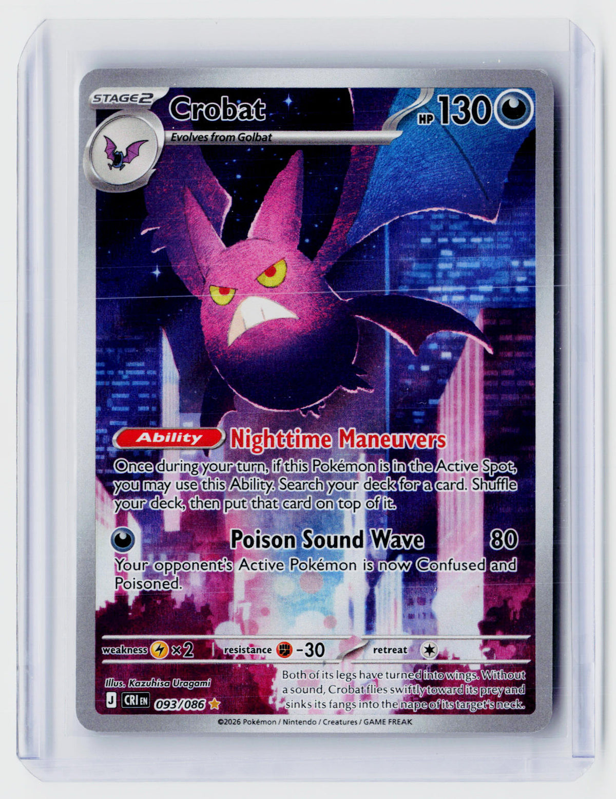 Crobat 093/086 Pokémon TCG Mega Evolution—Chaos Rising Illustration Rare - front