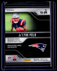 2024 Panini Prizm Premier Jerseys Ja'Lynn Polk Rookie Jersey Card PJ-JPK - back