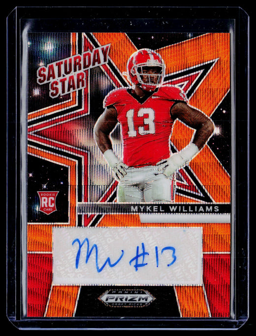2025 Panini Prizm Draft Picks Saturday Star Signatures Mykel Williams Orange Wave Rookie Auto #SSS-MWS /75 - front