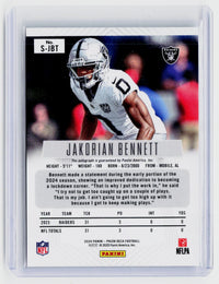 2024 Panini Prizm Deca Football Jakorian Bennett Signatures Autograph Raiders S-JBT - back