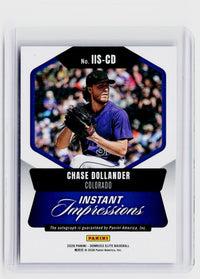 2026 Panini Donruss Elite Baseball Instant Impressions Autograph Chase Dollander IIS-CD - back