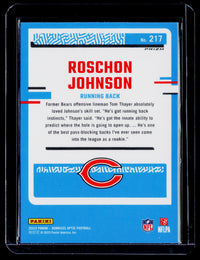2023 Panini Donruss Optic Rated Rookie Roschon Johnson #217 Chicago Bears - back