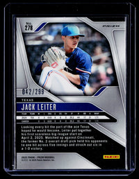 2025 Panini Prizm Baseball Jack Leiter Red Prizm #278 /299 - back