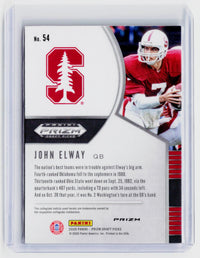 2020 Panini Prizm Draft Picks John Elway #54 Pink Prizm Stanford - back