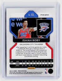 2021-22 Panini Prizm Isaiah Roby Red Wave Prizm #133 Oklahoma City Thunder - back