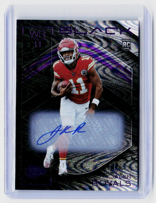 2025 Panini Black Football Jalen Royals Rookie Autograph #112 Kansas City Chiefs - front