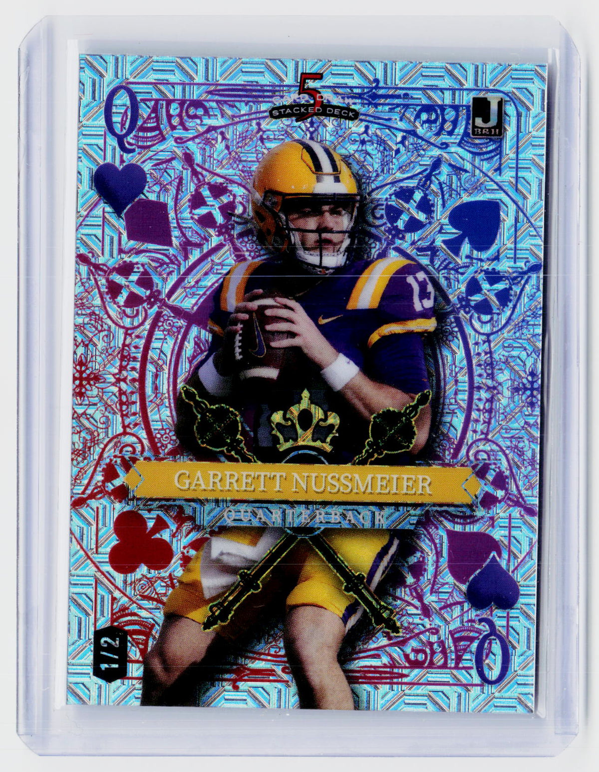 2024 Wild Card 5 Card Draw Stacked Deck Garrett Nussmeier LSU - front
