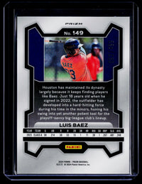 2024 Panini Prizm Baseball Luis Baez #149 Serial #063/399 Astros - back
