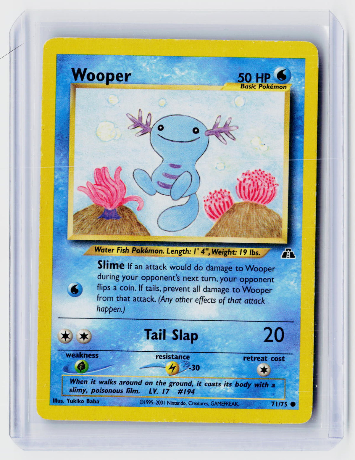 2001 Pokémon Neo Discovery Wooper 71/75 - front