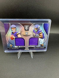 2024 Panini Totally Certified Rookie Dual Swatches J.J. McCarthy / Dallas Turner RDS-MIN - front