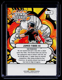 2025 Panini Donruss Baseball Bomb Squad James Tibbs III #14 /199 - back